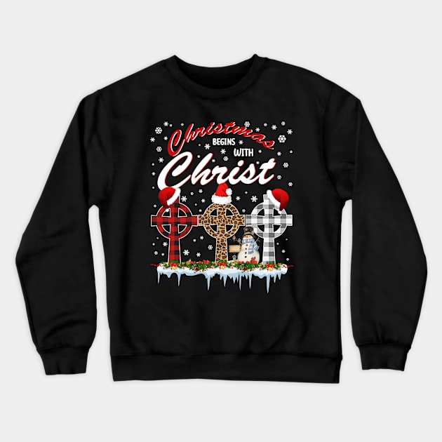 Christmas Begins With Christ Costume Xmas Gifts Crewneck Sweatshirt by mazurprop